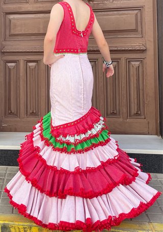 Traje de flamenca rojo talla 38