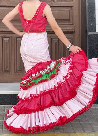 Traje de flamenca rojo talla 38