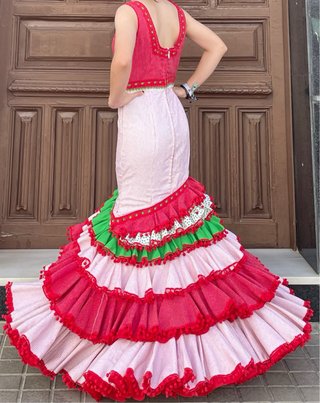 Traje de flamenca rojo talla 38