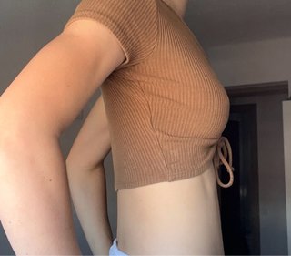 Pull&Bear Top Corto Marrón Talla S/M