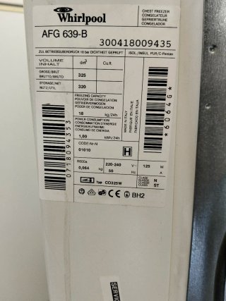 Congelador horizontal blanco Whirlpool