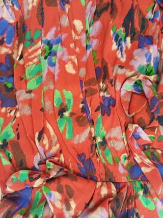 Top Zara Estampado Floral Rojo Talla S