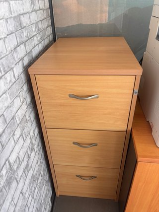 Archivador oficina 3 cajones madera