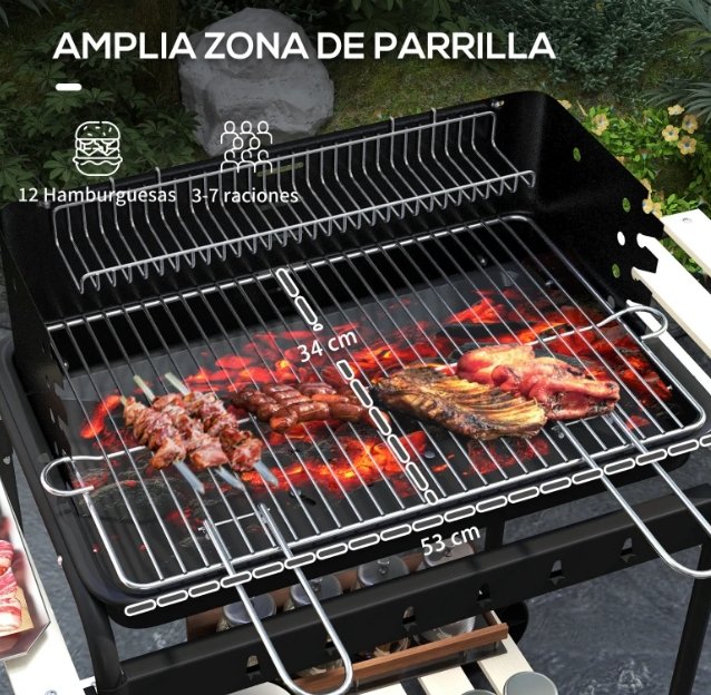 Barbacoa a carbone con ruote