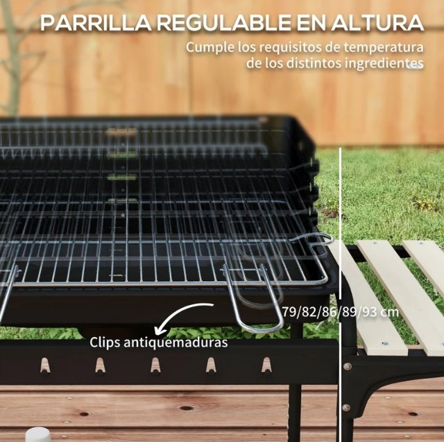 Barbacoa a carbone con ruote