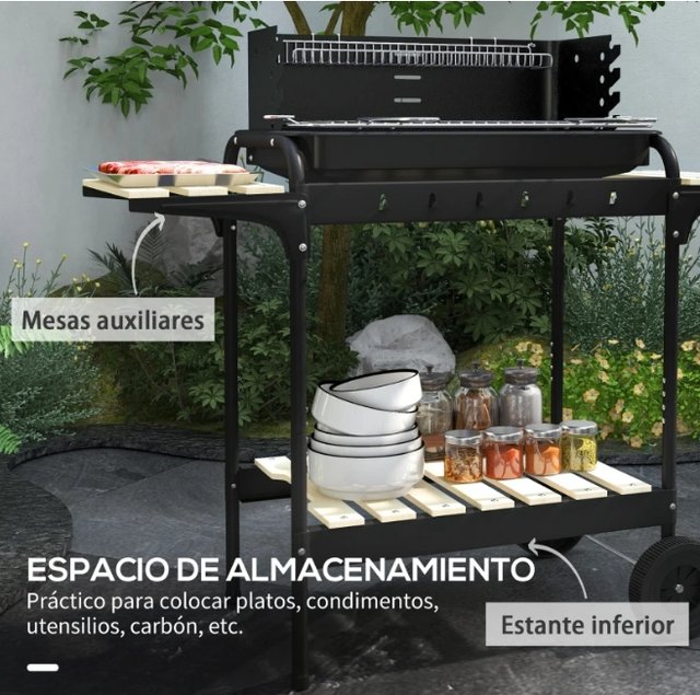 Barbacoa a carbone con ruote