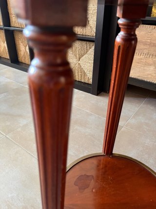 Mesa auxiliar madera y metal