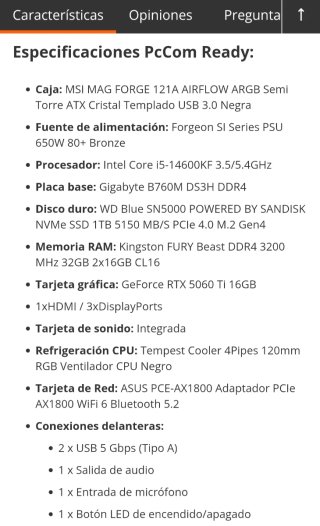 PC Gaming MSI + Monitor AOC Negro