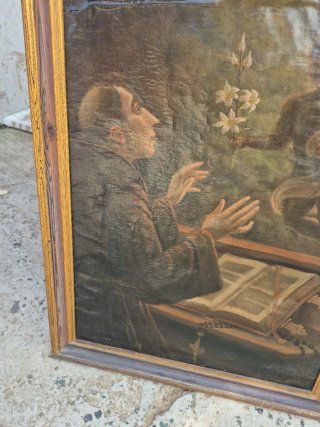 Óleo sobre lienzo: Visión de un santo