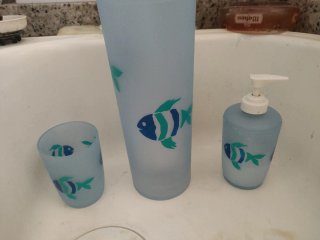 Vaso infantil con peces