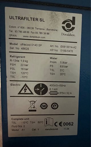 Enfriadora Industrial Donaldson Ultrafilter