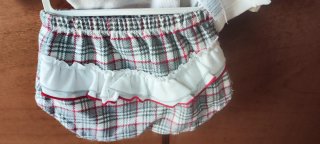 Conjunto bebé 2 piezas blanco, cuadros de Calamaro