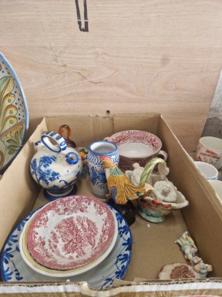 Lote Vajilla Cerámica Azul y Blanca