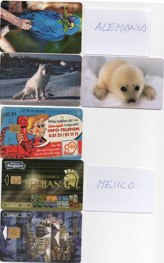 Lote 72 (añadidas 11 más) tarjetas extr./españolas