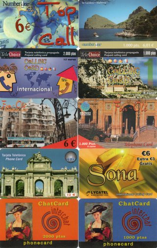 Lote 72 (añadidas 11 más) tarjetas extr./españolas
