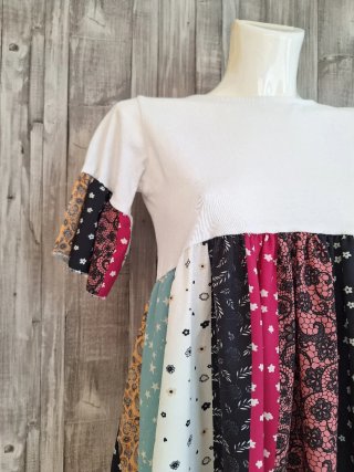 Vestido patchwork multicolor