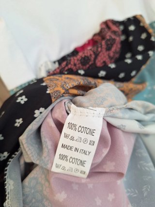Vestido patchwork multicolor
