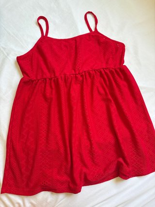 Camiseta tirantes roja con textura