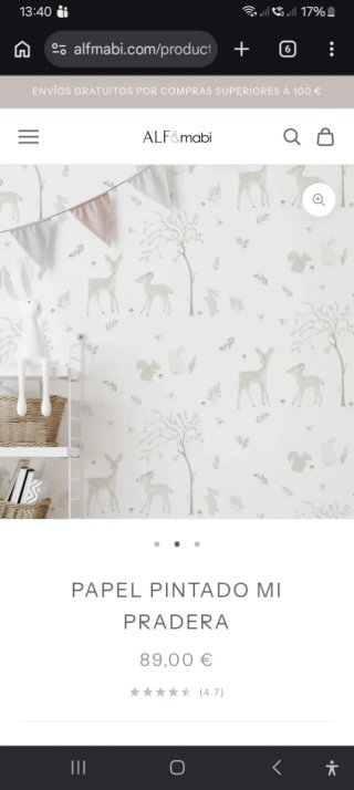 Papel pintado infantil ciervos