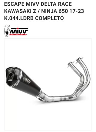 Escape Mivv homologado para Kawasaki Z o Ninja 650