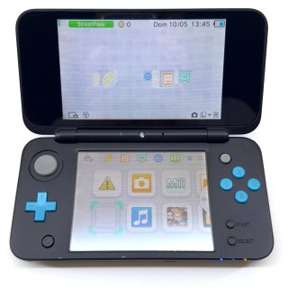 New Nintendo 2DS XL Console Blu Nero Completa Scat