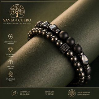 Pulsera Hematite Savia & Cuero