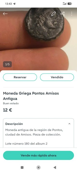 Moneda Antigua Griega Pontos Amisos reservada