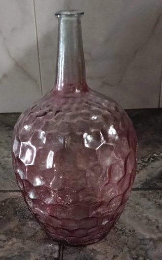 Garrafa decorativa de cristal rosa