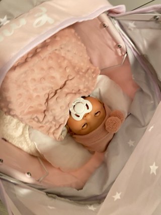 Carro de muñecas con bebe realista Antonio Juan