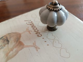 Appendino decoro gallina legno e pomello