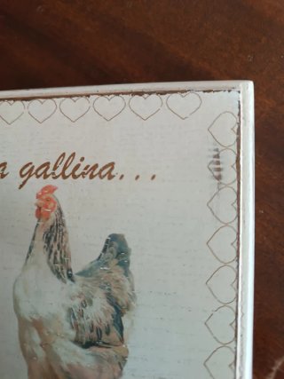Appendino decoro gallina legno e pomello