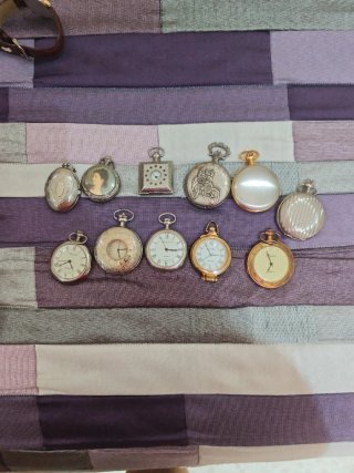 Relojes de bolsillo y Estuche 6 Relojes de Bolsill