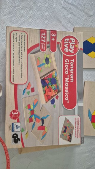 Tangram e Domino in Legno - 127 Pezzi