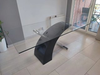 Mesa Comedor Cristal y Metal