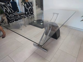 Mesa Comedor Cristal y Metal