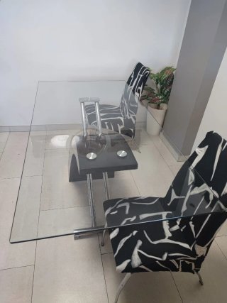 Mesa Comedor Cristal y Metal