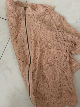 Zara Top Pizzo Rosa Taglia S