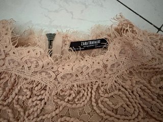 Zara Top Pizzo Rosa Taglia S