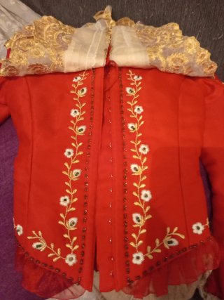 Corpiño Fallera Rojo Peinador Talla 7-8 Años