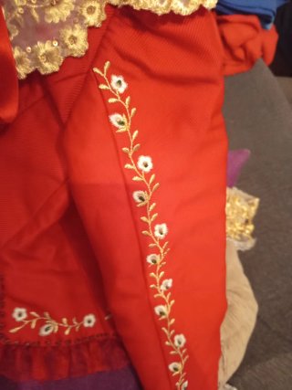 Corpiño Fallera Rojo Peinador Talla 7-8 Años