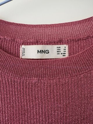 Top lurex Mango S rosa