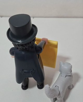 Playmobil custom hombre con gato y pergamino