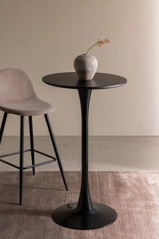 Mesa alta redonda Ø60 cm MDF y metal