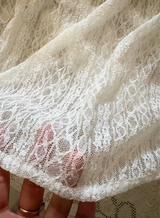Vestito lungo pizzo bianco Zara S
