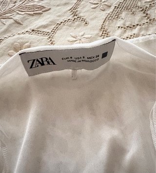 Vestito lungo pizzo bianco Zara S