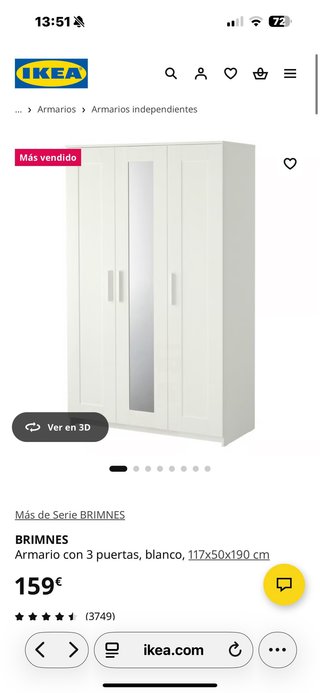 Armario BRIMNES 3 puertas blanco