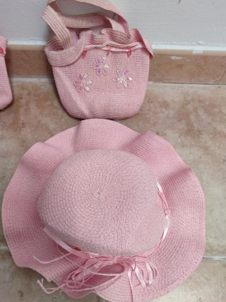 Conjunto sombrero y bolso niña