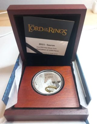 Moneda Plata El Señor de los Anillos Sauron
