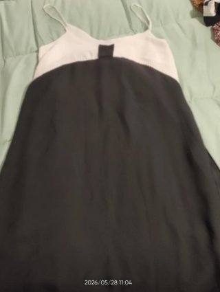 Vestido tirantes MNG blanco y negro talla M