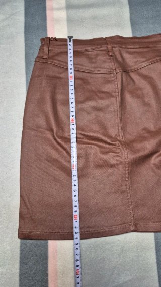 Falda efecto cuero X&D Marrón Talla XL